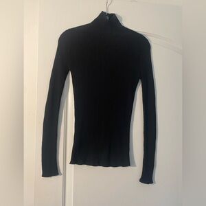 Prada Black Long Sleeve Ribbed Turtleneck